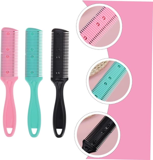 Dobbeltsidig hårtynnerkam 9 stk hårtrimmer styling barberhøvel med kamsett