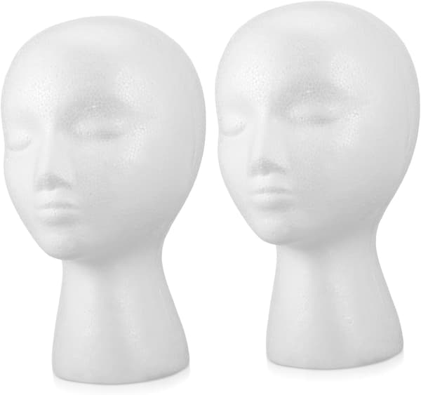 2 stk skumhodeform mannekenghode modell parykkhatt displaystativ for salong
