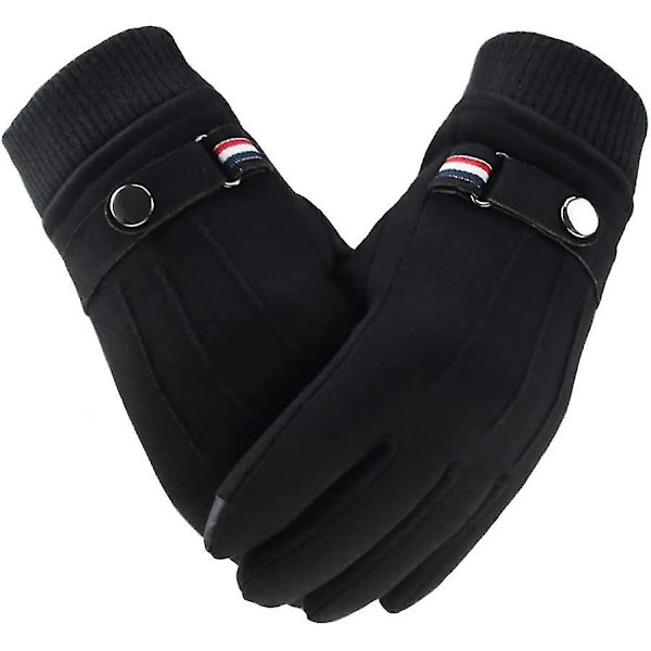 Vintertermohandskar för Män och Kvinnor, Anti-Halk Suede Fleece Touchscreen Handskar