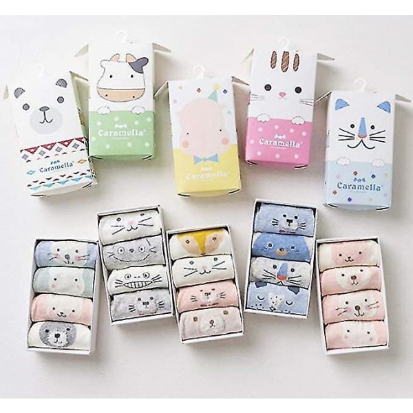 Babystrumpor i bomull, 4-pack i presentask