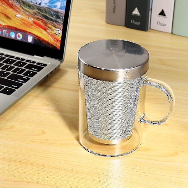 500 ml Reseförpackning Värmebeständig Glas Teinfuser Mugg Med Rostfritt Stål Lock Kaffe Koppen Tumbler Kitch