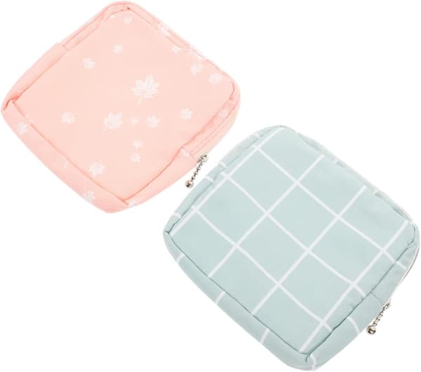 2 stk. oppbevaringsveske for bind, liten multifunksjonell beholder for menstruasjonsbind