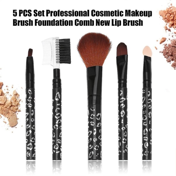 5 stk sett med profesjonell kosmetisk makeup børste Foundation