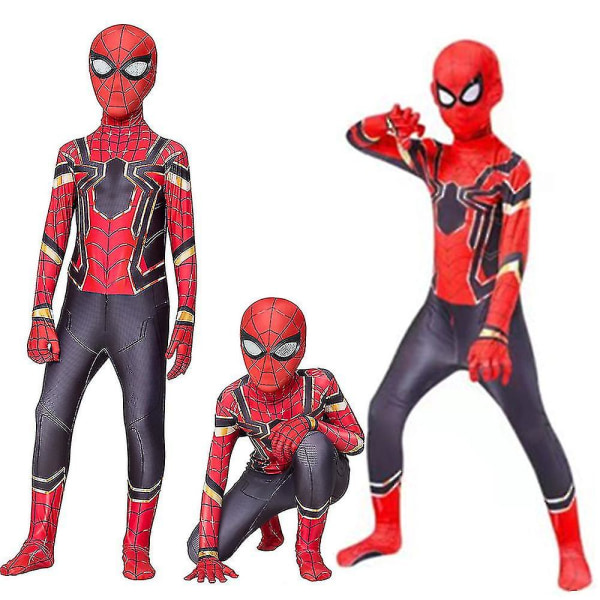 Spider-man: No Way Home Iron Performance Costume Fancy Up Jumpsuit Børn Drenge Zentai Bodysu 7-9 Years