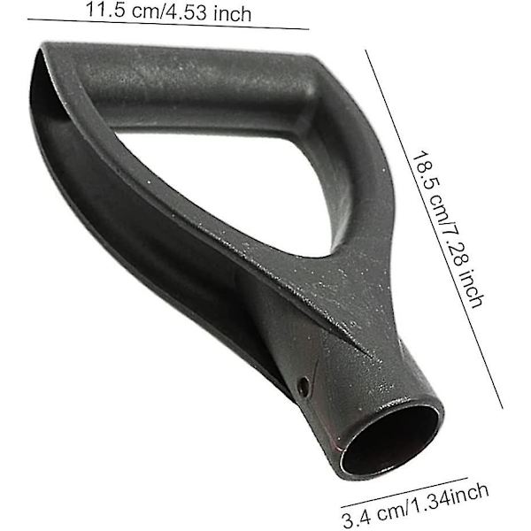 Spadehandtag med D-grepp, 34 mm innerdiameter, plast, gräv- och krattaverktyg