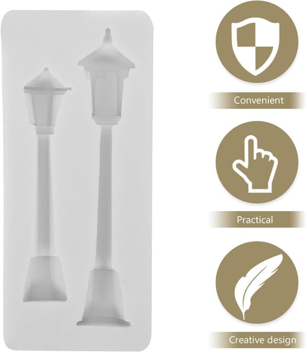 Gatelampe silikonform for epoksyharpiksstøping Miniatyr julepyntform