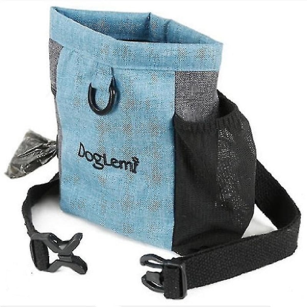 Magnetisk hundegodtpose med justerbar linning, veske for kjæledyr med åpning for bæsjpose