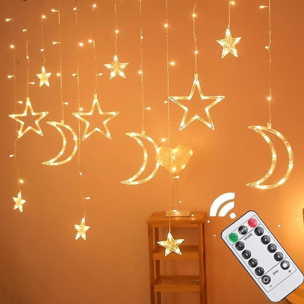 Tähti- ja Kuun Verhokirkas LED-ikkuna 3,5m 120led Kaukosäätimellä