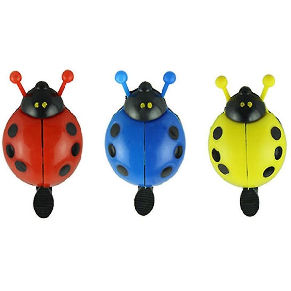 3 stk Bell Decor Lady Beetle Bike Bells Bedårende Ladybug Shape Bike Bells Sprød lyd Ring Bell (tilfældig farve)