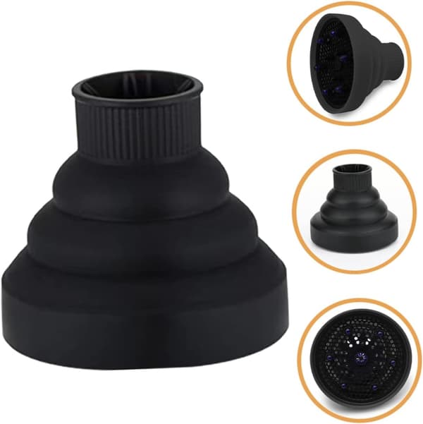 Bærbar silikon hårfønerdiffuser for krøllete hår med tidsbesparende styling og varmebeskyttelse
