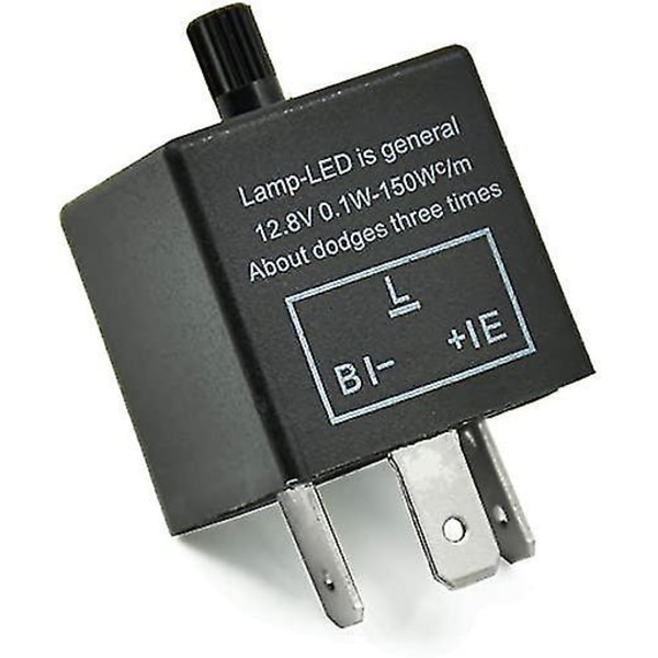 3-polet Motorcykel Blinkrelais Led 12v Justerbar Blinklys