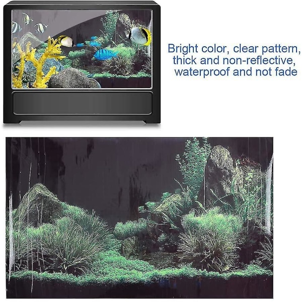 Coral Aquarium Bakgrunnsplakat Fish Tank Decor 61x41cm