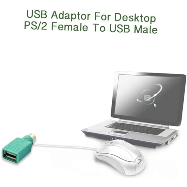 USB till 2 Mus Adapter Konverterare Adapter för Stationär Dator Inga Drivrutiner Behövs