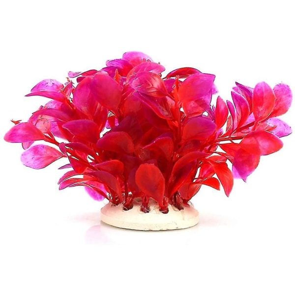 Fake Red Leaf Aquarium Plants Artificial Fish Tank Decor