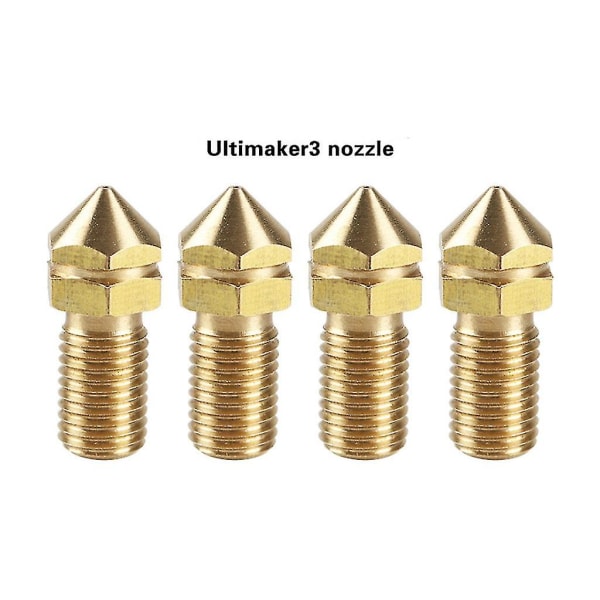 Ultimaker3 3D-printer udskiftningsprintet messingdyser 0,4 mm til Ultimaker 3 reservedele 3,0 mm filament 4 stk./sæt