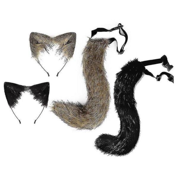2kpl Fox Cosplay Props säädettävät Fox Tail -kissan korvat