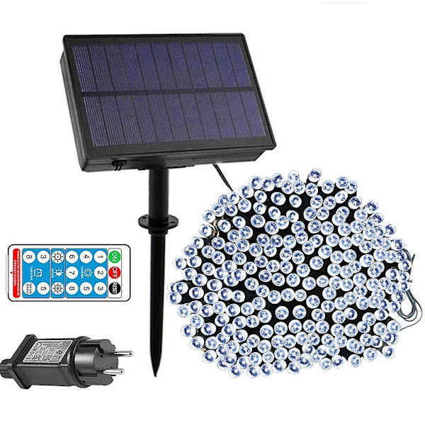 Solcellssträngljus 50m 400leds Fjärrkontroll