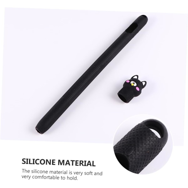 2 stk. Stylus Pencil Case Sort Silikone Stylus Sleeve Pencil Case 1. generations Stylus Sleeve