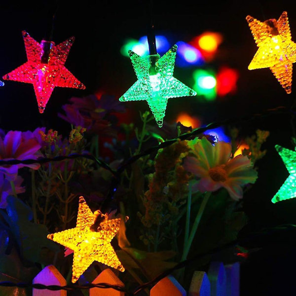 Ramadan Eid Lys Solar String Lys 6.5m 30leds Stjerne Snøfnugg