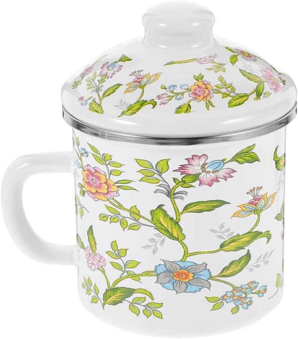 750 ml emaljekaffe-tekopp med sklisikkert håndtak, ikke lett å deformere, stilig, solid drikkekopp
