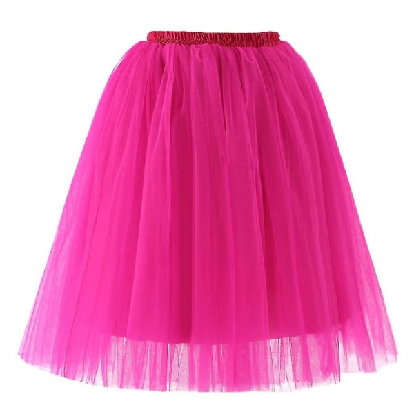 Tllrock Damtutu Damenskirt Kvinnors Högkvalitativt Plisserat Gasväv Knälångt Vuxen Tutu Dans Pink