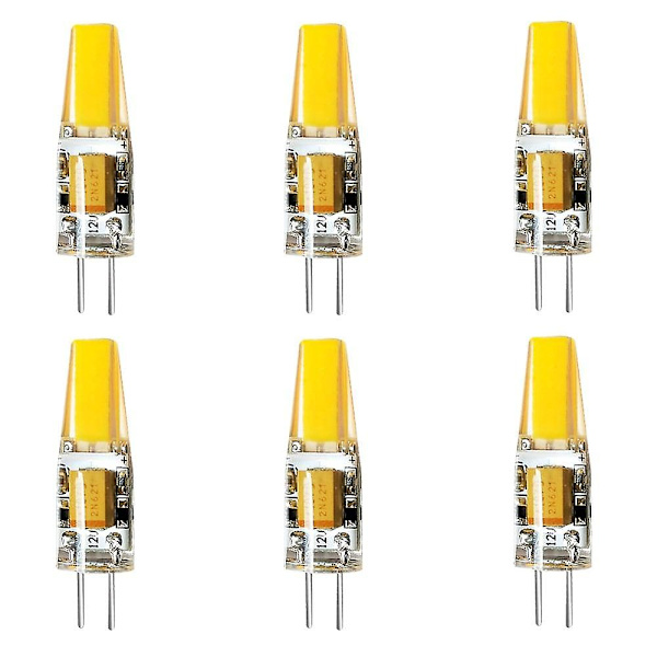 6 stk G4 3W 1LED Dimmbare Maislys AC12V Hvit Varmt Hvit
