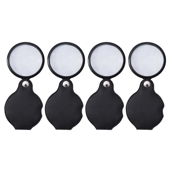 Pakke med 4 Holdbare Letvægts Bærbare Lomme 5x Forstørrelsesglas Loupe Foldbar Forstørrelsesglas Til Inspektion Læsning 4stk