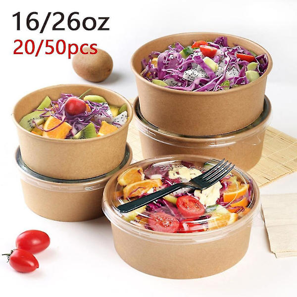 20 stk Engangs Kraftpapirskåle Take Away Party Favor