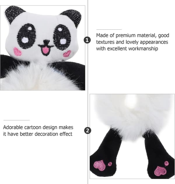 Panda Hårstrikk Kreativ Hestehaleholder Hårbånd Elastisk for Kvinner Jenter