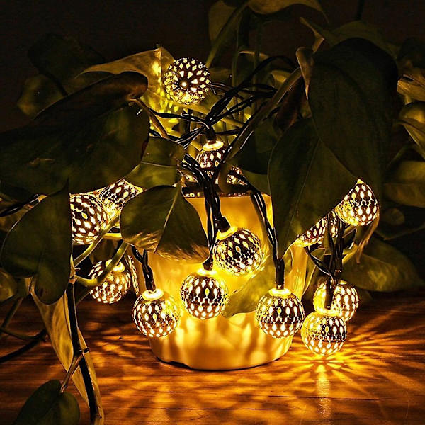 Ramadan Eid-lampor Utomhus Marockansk Boll 5m 20led Solcellsdriven Sträng