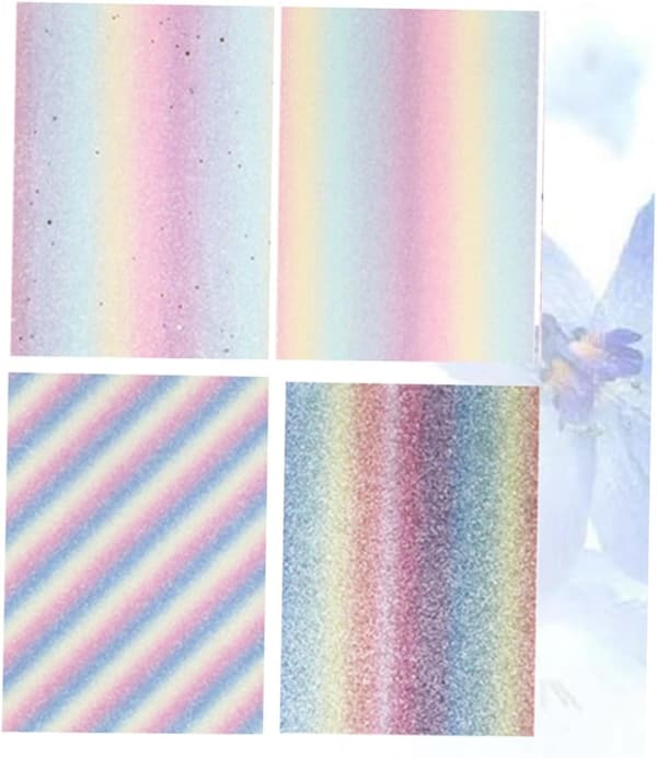 Regnbuegradient skinnstoff glittermateriale for DIY-veske smykkedekorasjon