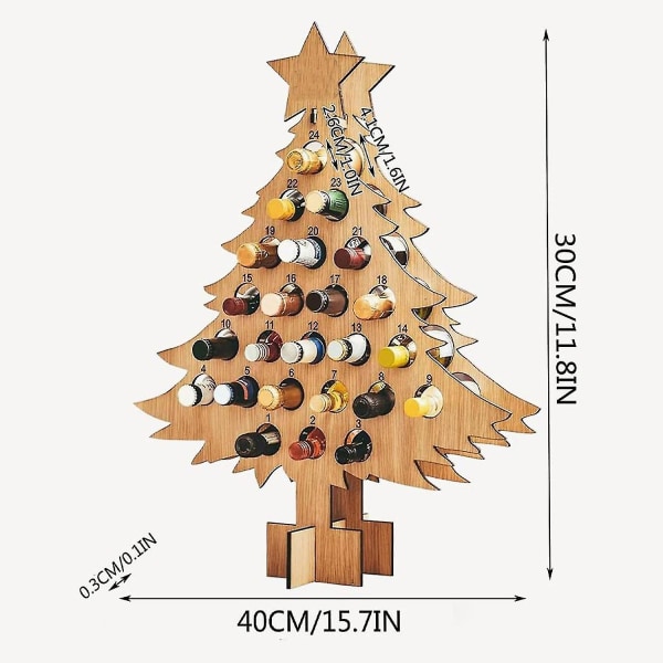 Joulukuusi Adventi-kalenteri Viiniteline Puinen Kestävä