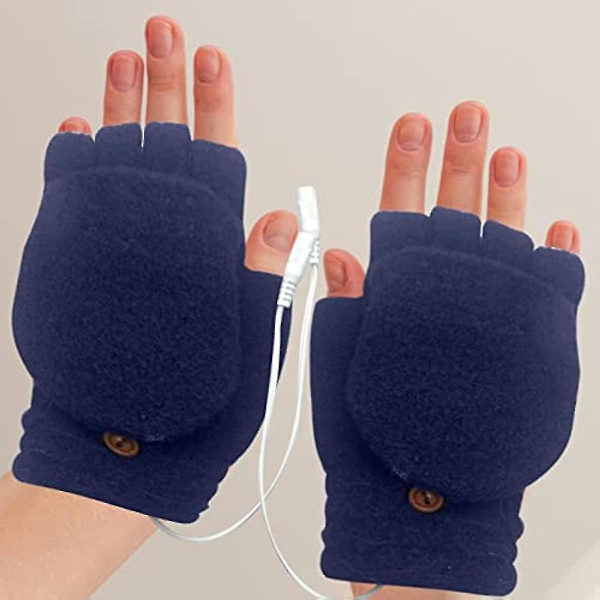 Opvarmede Handsker | Vinterhandsker Mænd Kvinder Opvarmede Handsker Med Dobbeltsidet Opvarmning | Komfortable Fuld Halvfinger Opvarmede Vinterhandsker Håndvarmer Til