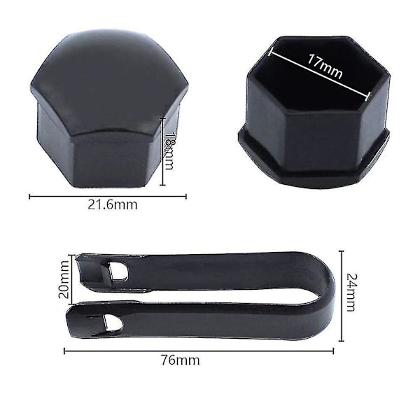 Hjulbultskydd, 17 mm Hjulmutterlock, Passar Alla Bilmärken