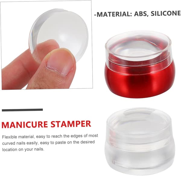 2 sæt silikonestempel til neglekunststempler inkluderer manicureværktøjer silikonestempelværktøj