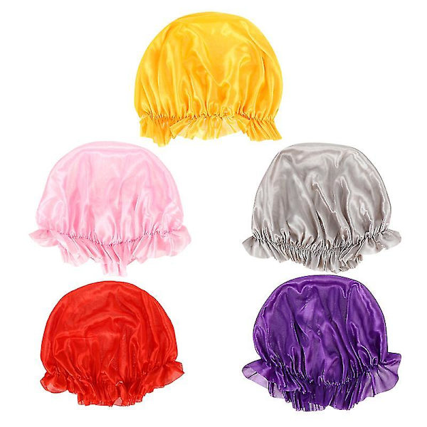 5-pack Nattmössa Sovhårvård Sovhatt Bouffant Bonnet Hattar