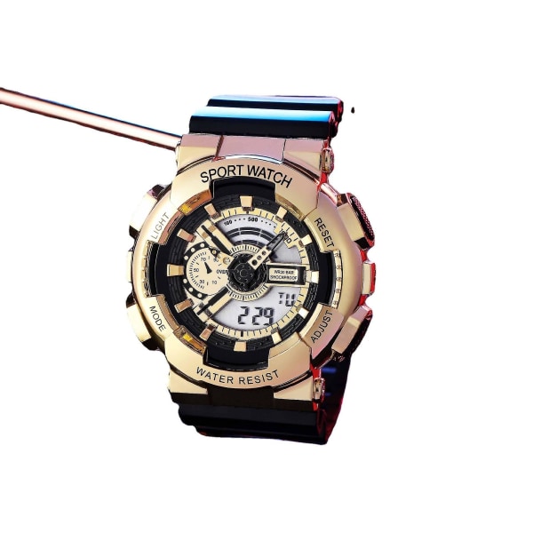 Trendikäs miesten elektroninen watch korealainen yksinkertainen muoti Boy Youth Valoisa monitoiminen elektroninen watch Electroplated bright gold