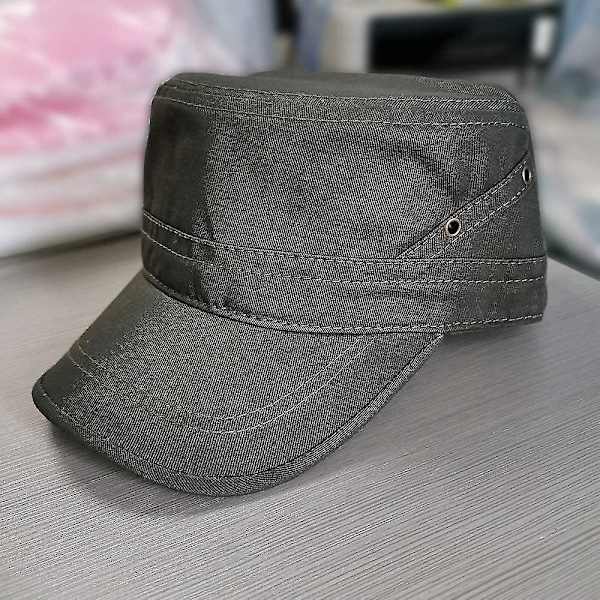 Unisex Hærhat Kadet Kasket Twill Flad Top Kasket Mode Justerbar Baseball Hat