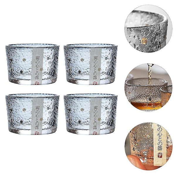 4 kpl Japanilaistyyliset Sake-kupit Juomakupit Teekupit Universaali Lasikupit