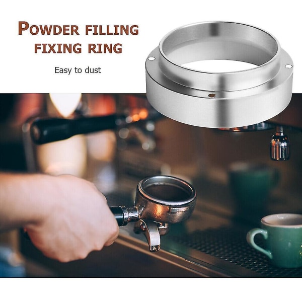 Aluminium kaffepulververktøy tilbehør Anti-dråpe doseringsring for bryggeskål (sølv) (1 stk)