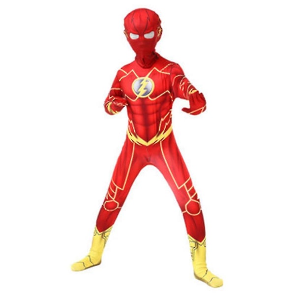 Flash Superhelt kostyme ytelse antrekk for barn gutter menn 8-9 Years