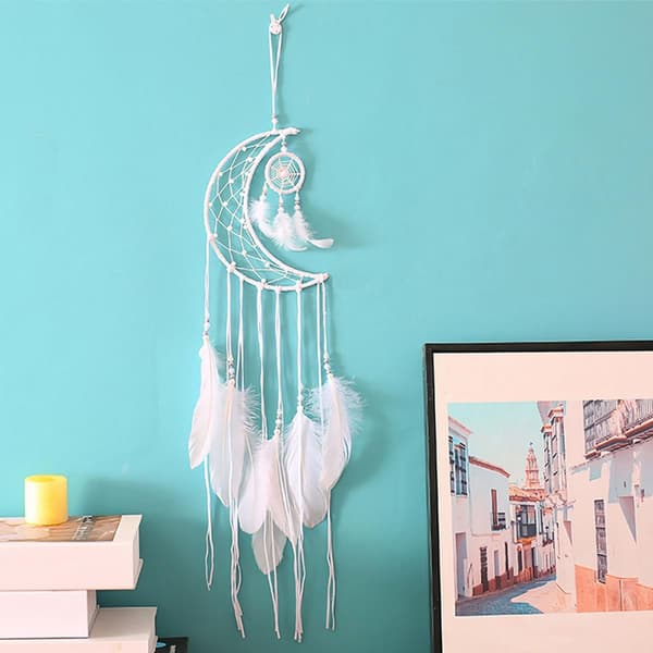 8 st guldmåneformade drömfångare metallringar DIY hantverksringar