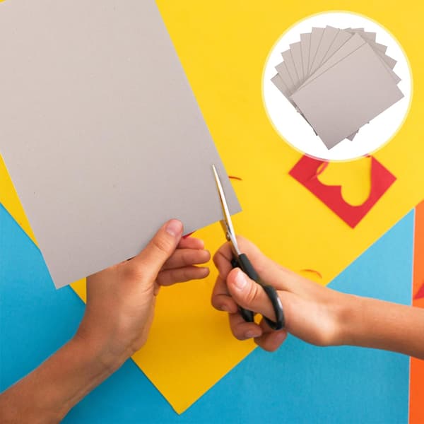 Tykt spånplade DIY malepapir 10 stk. dobbeltsidede grå ark
