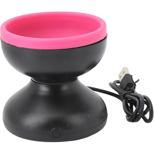 Elektrisk sminkekostesrenser, Silikon Abs Kosmetikkbørsterens Automatisk Roterende Rengjøring Rask Tørking Universal For Reise Black Rose Red
