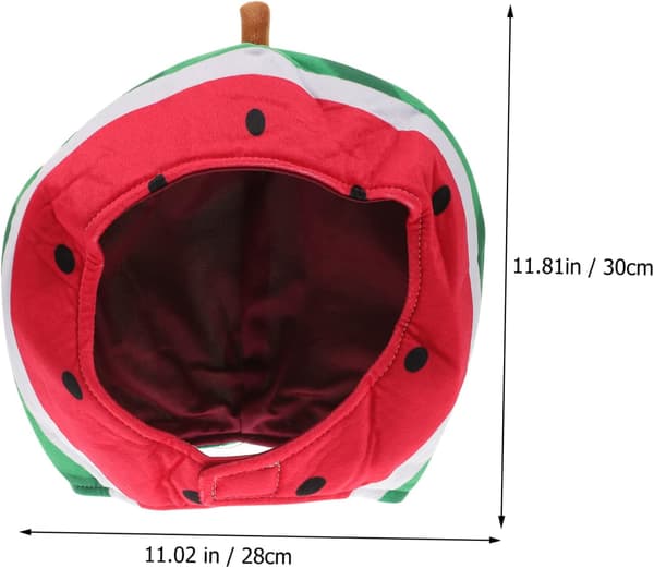 1 stk morsom vannmelonhatt, nyhetshodeplagg til karneval, musikkfestivaler, rollespill, dans
