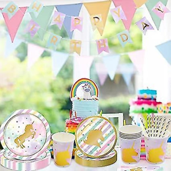 65 stk Unicorn Partyutstyr Servisepapirkopper
