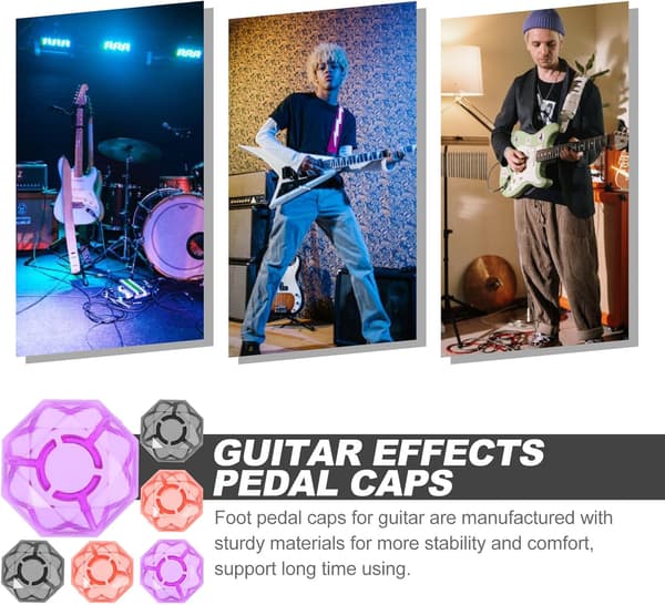 6st Gitarr Effektpedal Kapslar Plast Pedal Knapp Topper Enkel Elegant Design Enkel Installation