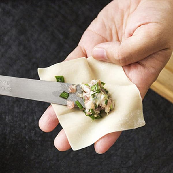 4 stk. wonton-fyldskeer i rustfrit stål med ergonomisk design