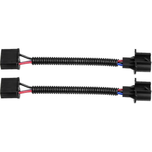 H4 til H13 Adapter, Universal H4 Hunn til H13 Hann Adapter Frontlyskonverteringskabelsett (svart) (2 stk)