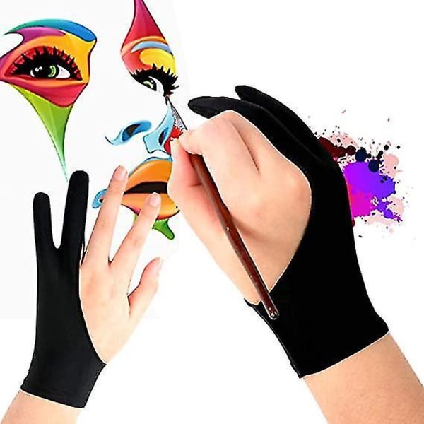 4 st Artisthandskar Grafisk ritning 2-fingrar Handske Tablett